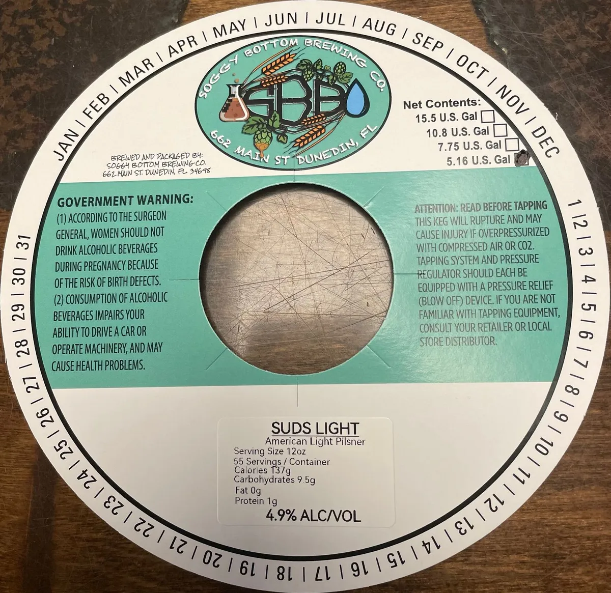 Suds Light — full label as filed with TTB