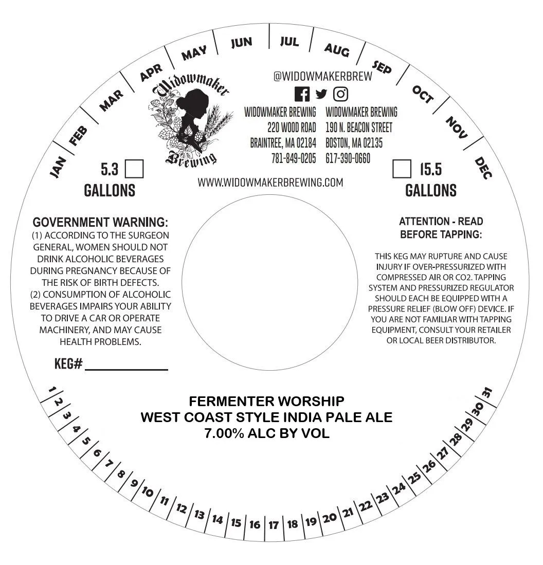 Fermenter Worship West Coast Style India Pale Ale — full label as filed with TTB