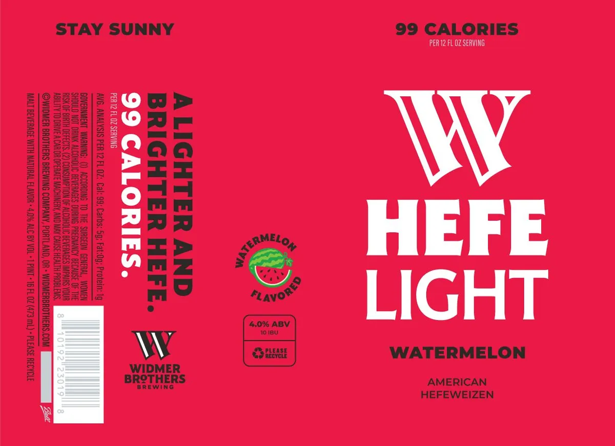 Hefe Light Watermelon — full label as filed with TTB