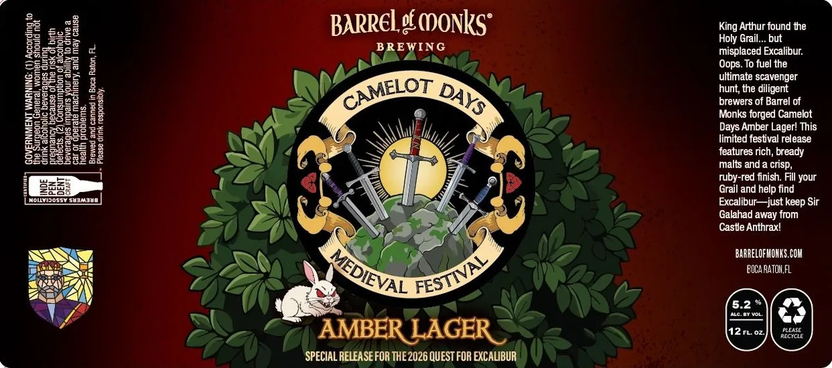 Camelot Days Amber Lager — full label as filed with TTB