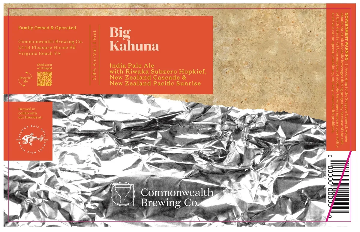 Big Kahuna — full label as filed with TTB