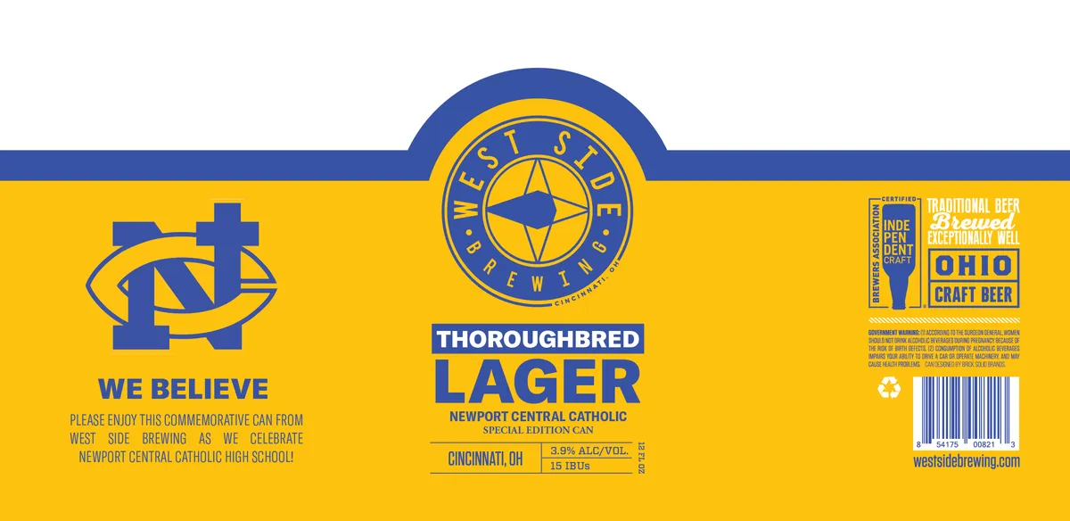 Thoroughbred Lager — full label as filed with TTB