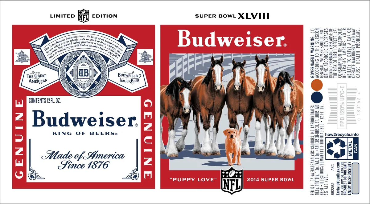 Budweiser — full label as filed with TTB