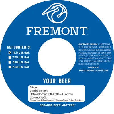 Primo Breakfast Stout label