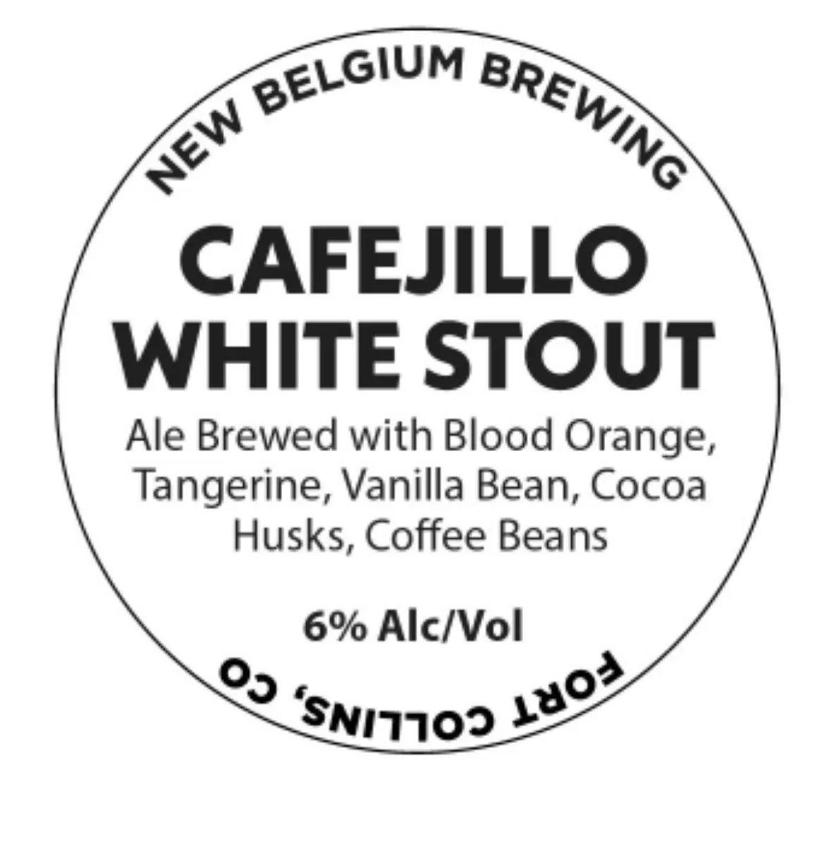 Cafejillo White Stout — full label as filed with TTB