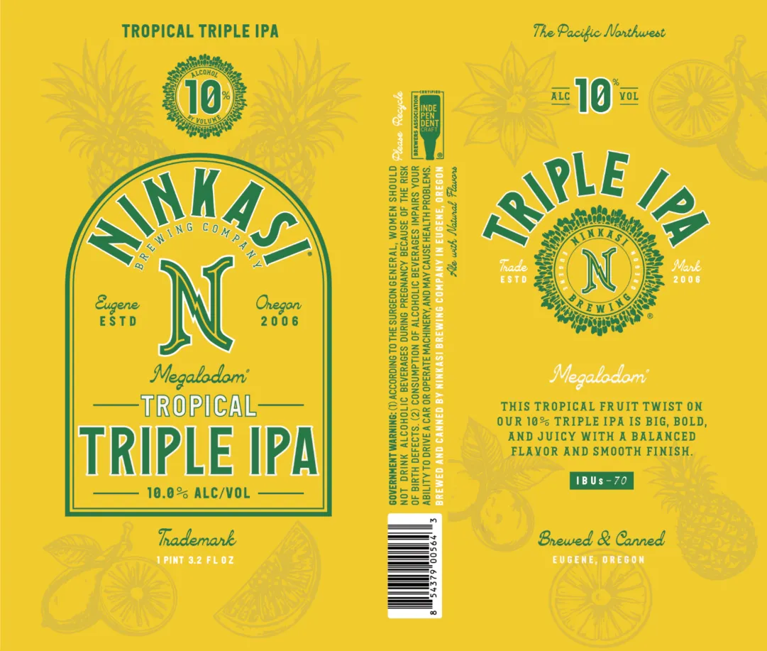 Megalodom Tropical Triple IPA — full label as filed with TTB