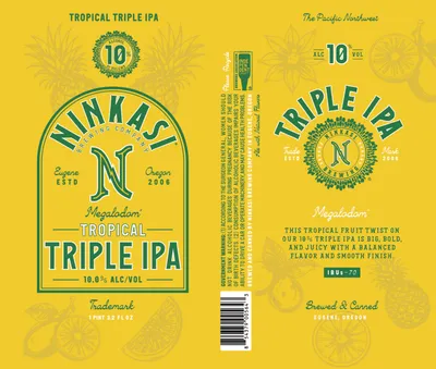 Megalodom Tropical Triple IPA label