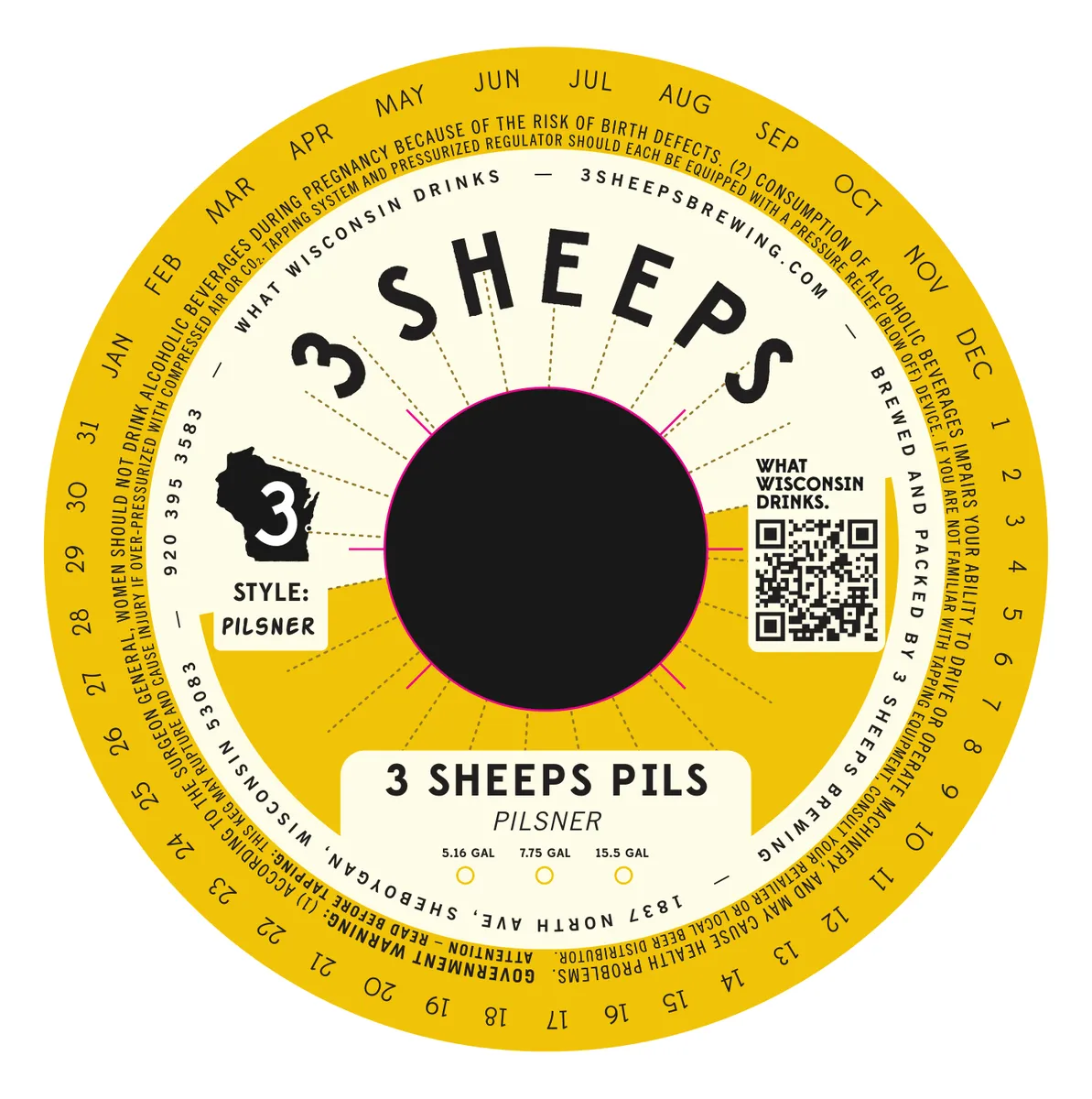 3 Sheeps Pils — full label as filed with TTB