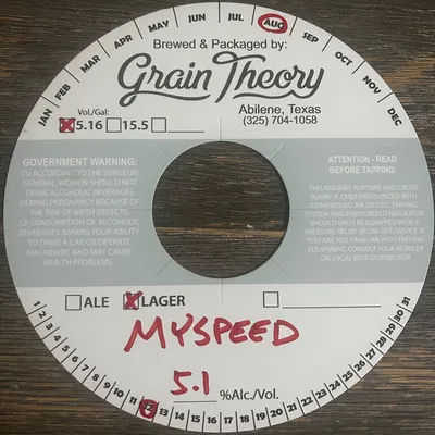 MySpeed label