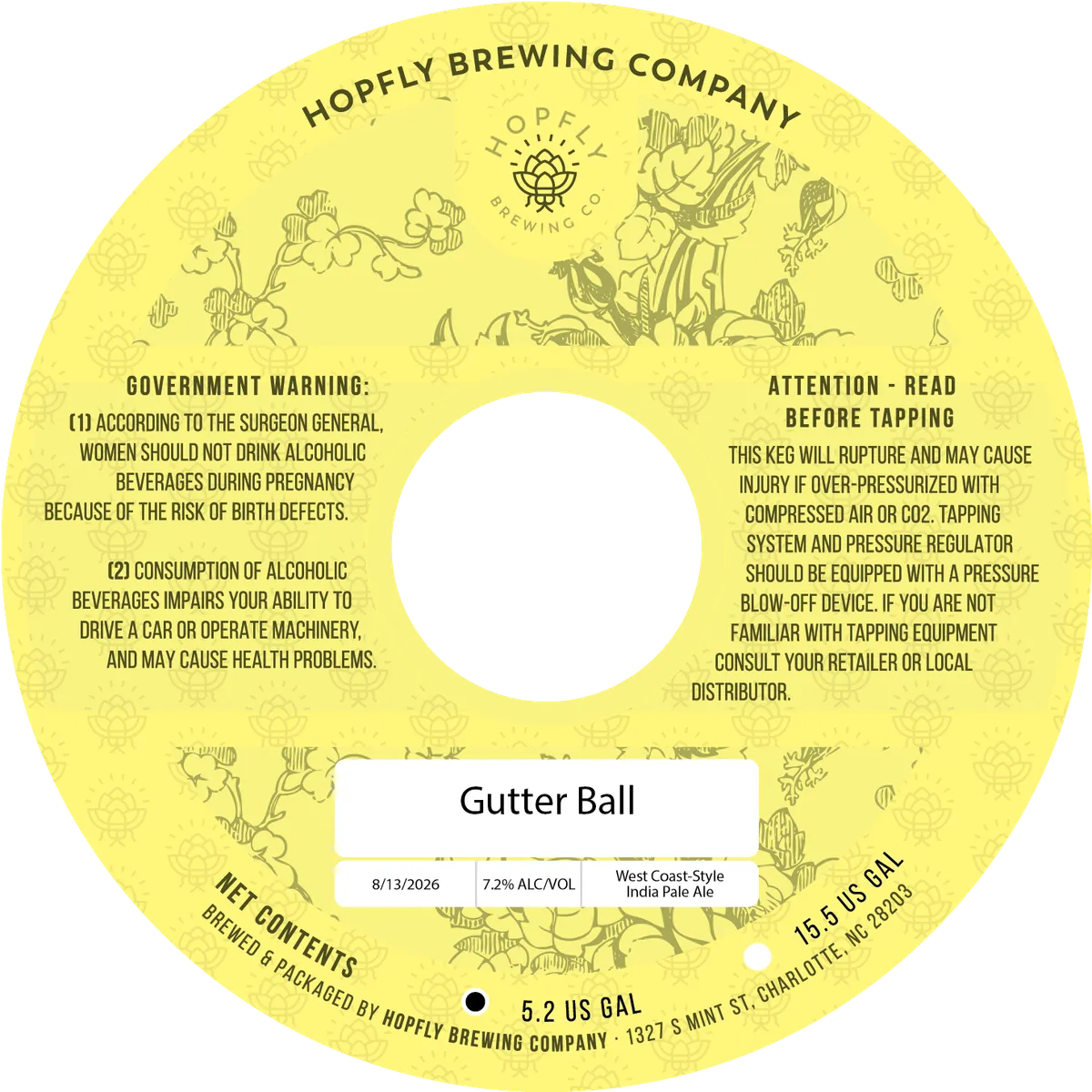 Gutter Ball — full label as filed with TTB
