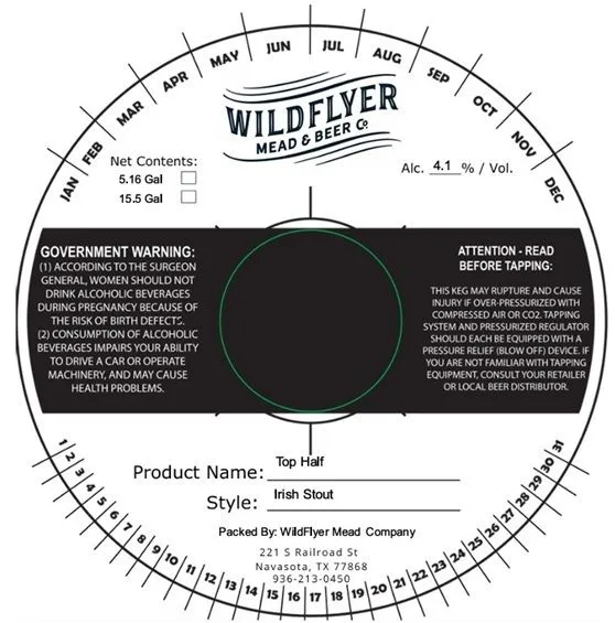 Top Half — full label as filed with TTB