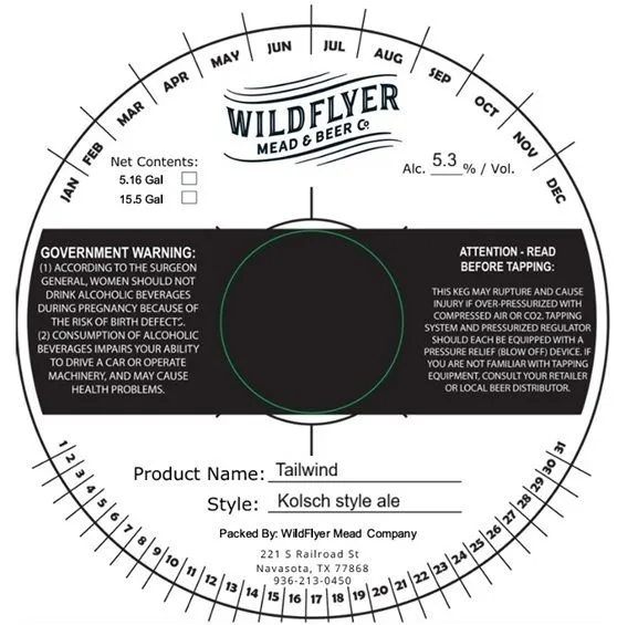 Tailwind — full label as filed with TTB