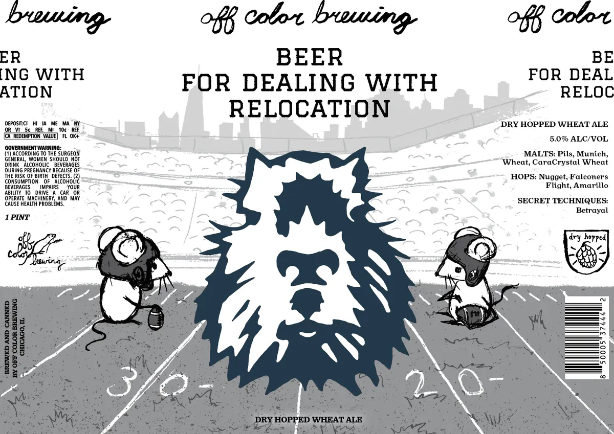 Beer For Dealing With Relocation — full label as filed with TTB
