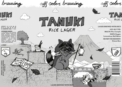 Tanuki Rice Lager label