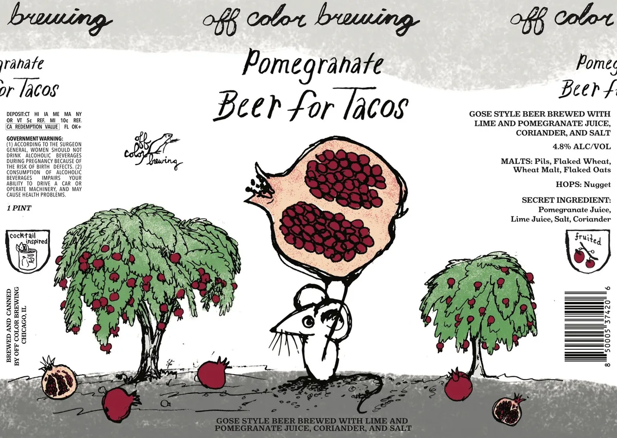 Pomegranate Beer for Tacos — full label as filed with TTB