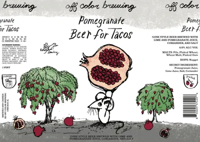 Pomegranate Beer for Tacos label