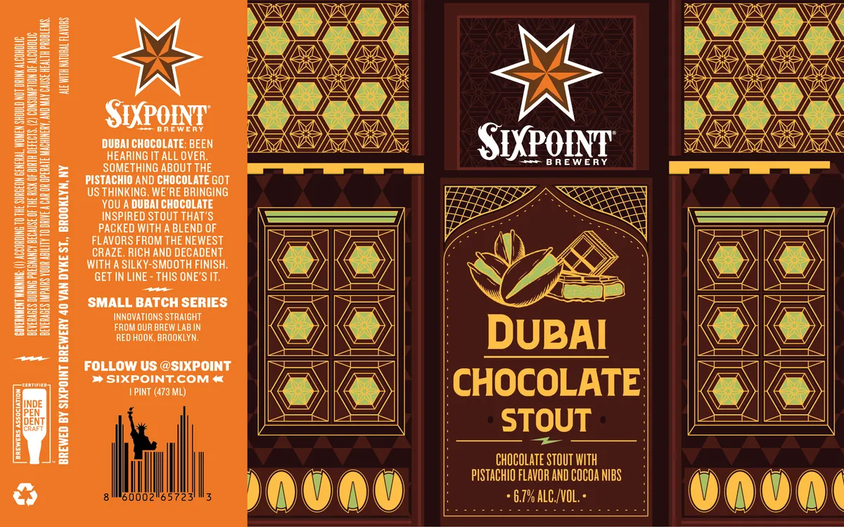 Dubai Chocolate Stout — full label as filed with TTB