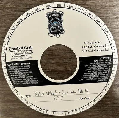 Rebel Without A Claw India Pale Ale label