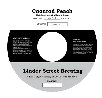 Coonrod Peach label