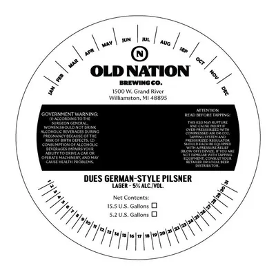 Dues German-Style Pilsner label