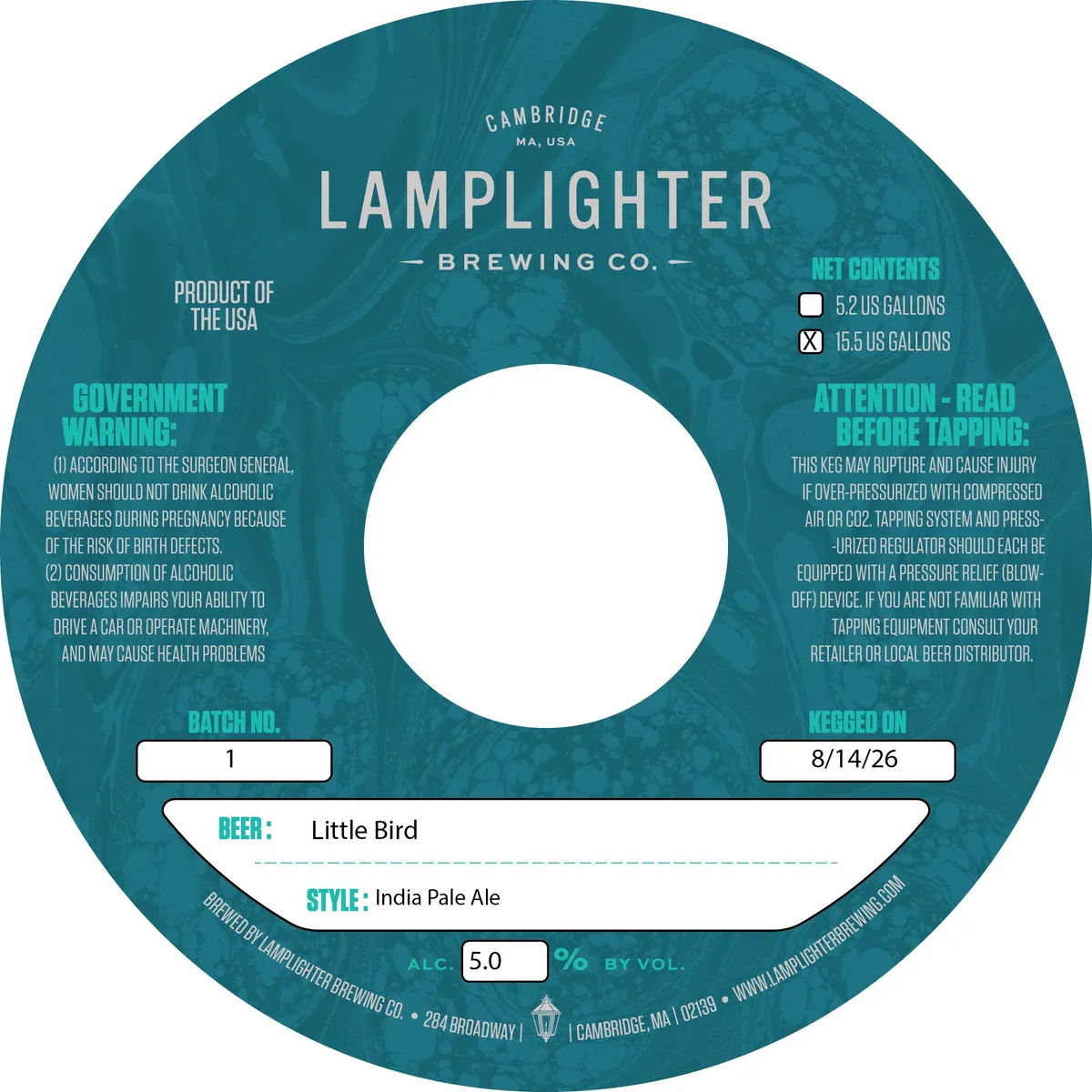 Little Bird — full label as filed with TTB