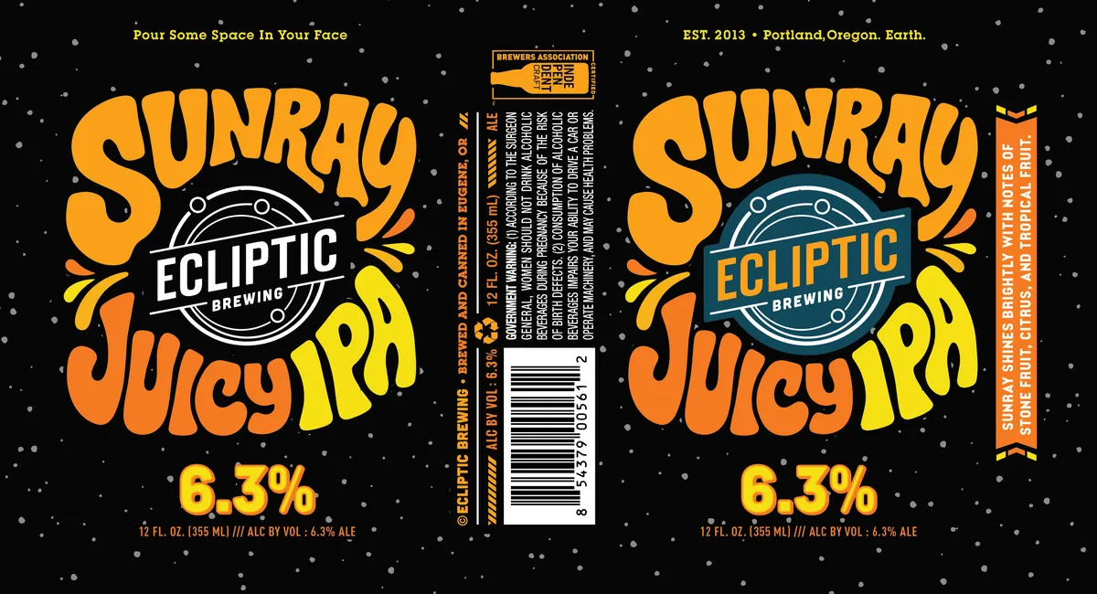 Sunray Juicy IPA — full label as filed with TTB