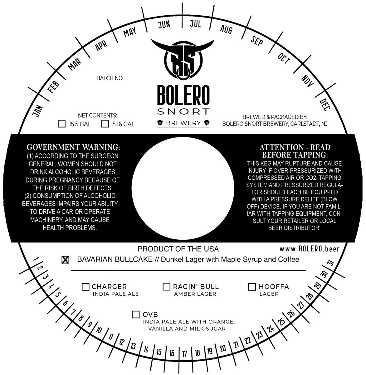 Bavarian Bullcake — full label as filed with TTB