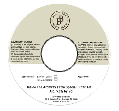 Inside The Archway Extra Special Bitter Ale label