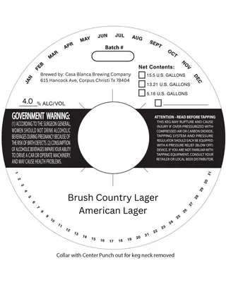 Brush Country Lager label