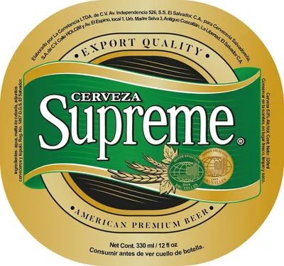 Cerveza Suprema label