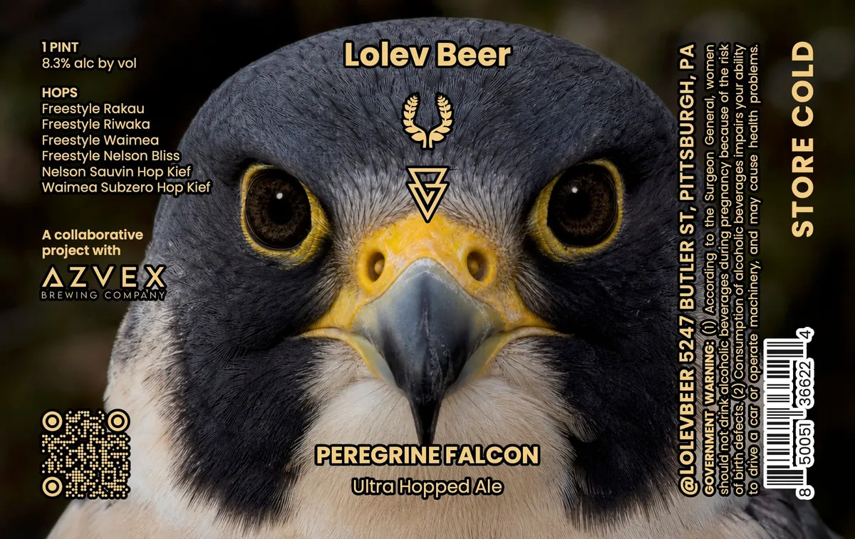 Peregrine Falcon — full label as filed with TTB