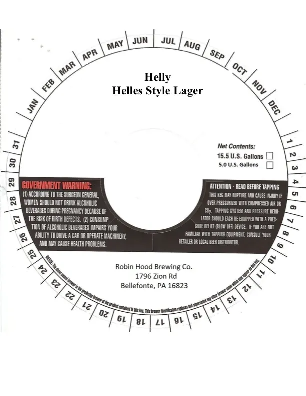 Helly — full label as filed with TTB