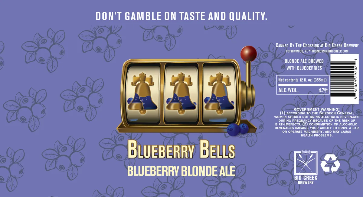 Blueberry Bells — full label as filed with TTB