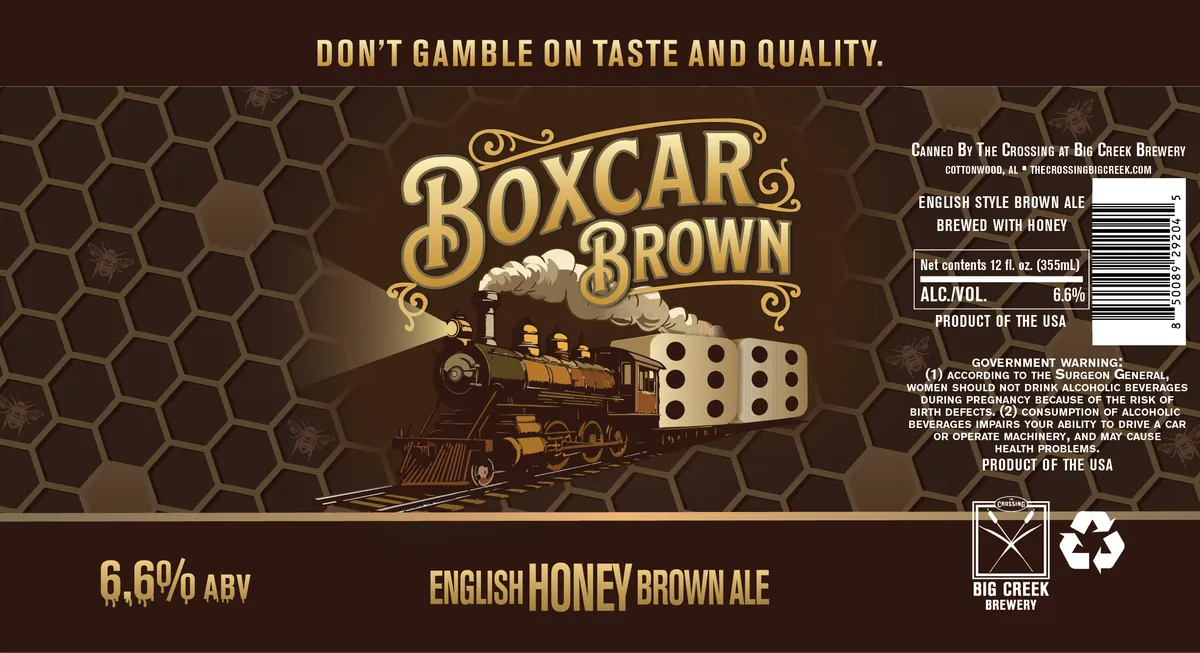 Boxcar Brown — full label as filed with TTB