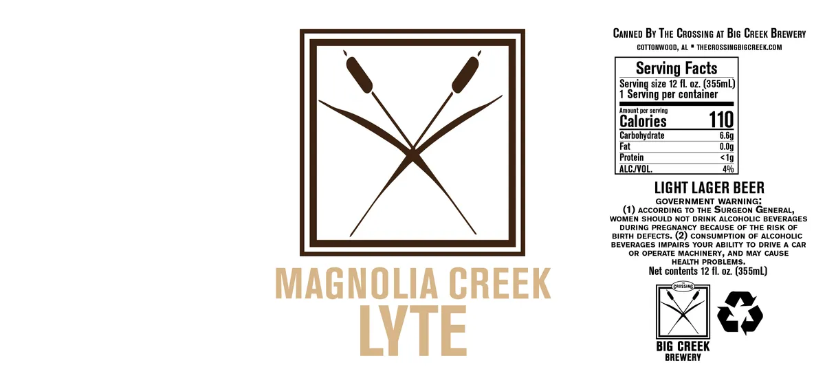 Magnolia Creek Lyte — full label as filed with TTB