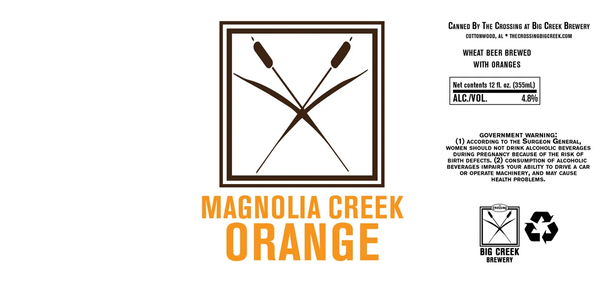 Magnolia Creek Orange — full label as filed with TTB