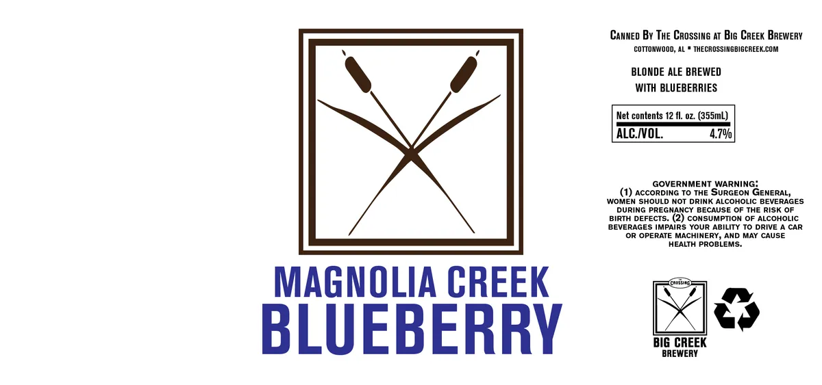 Magnolia Creek Blueberry — full label as filed with TTB