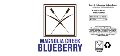 Magnolia Creek Blueberry label