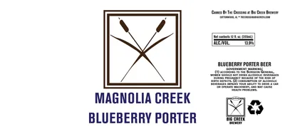 Magnolia Creek Blueberry Porter label