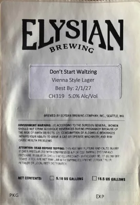Don't Start Waltzing label