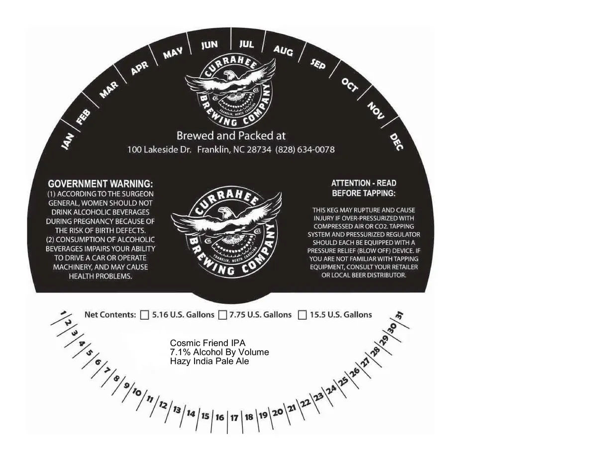 Cosmic Friend IPA — full label as filed with TTB