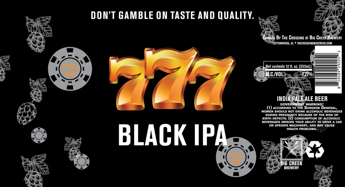 777 Black IPA label