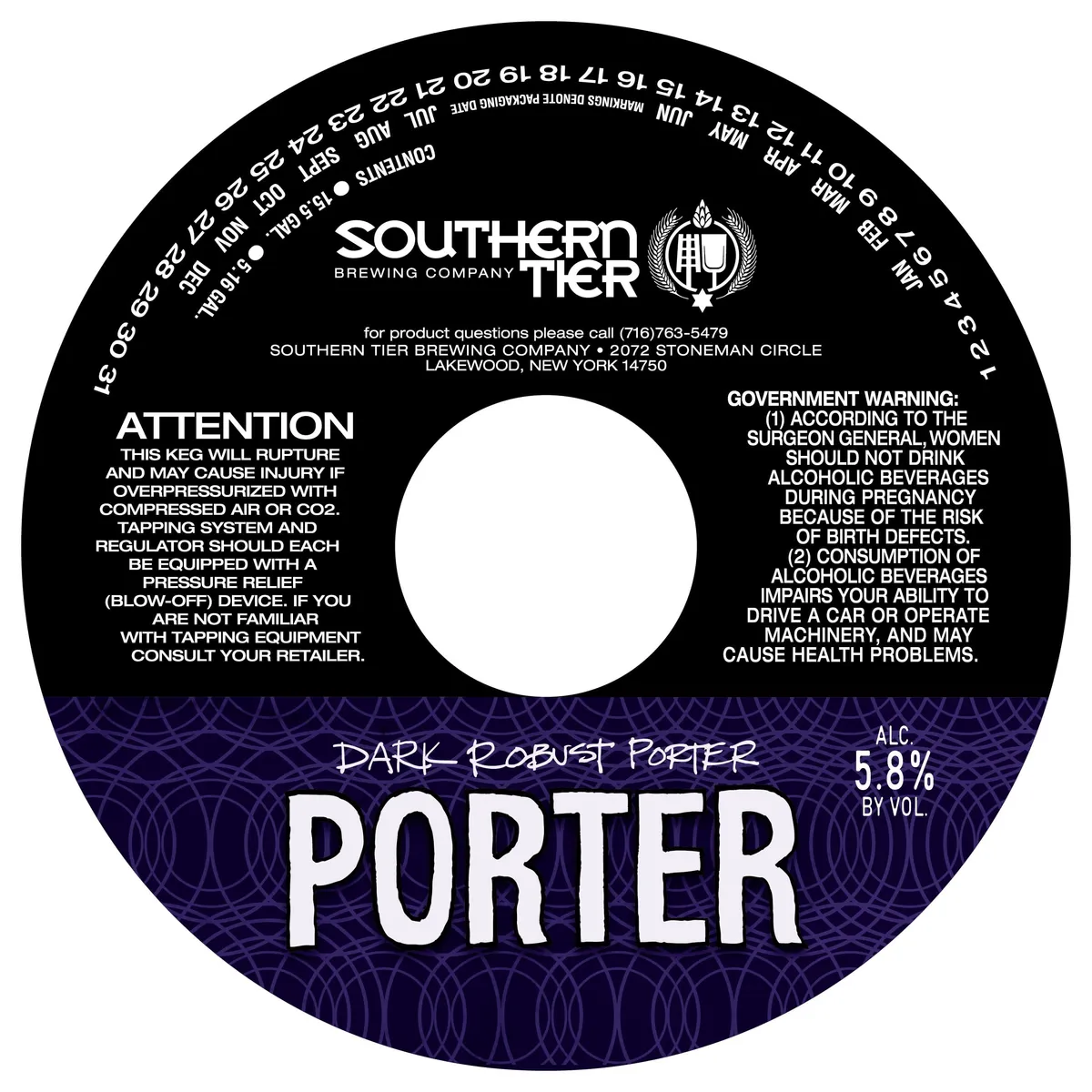 Porter — full label as filed with TTB