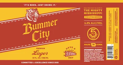 Bummer City Premium Lager label