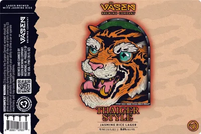Thaiger Style Jasmine Rice Lager label