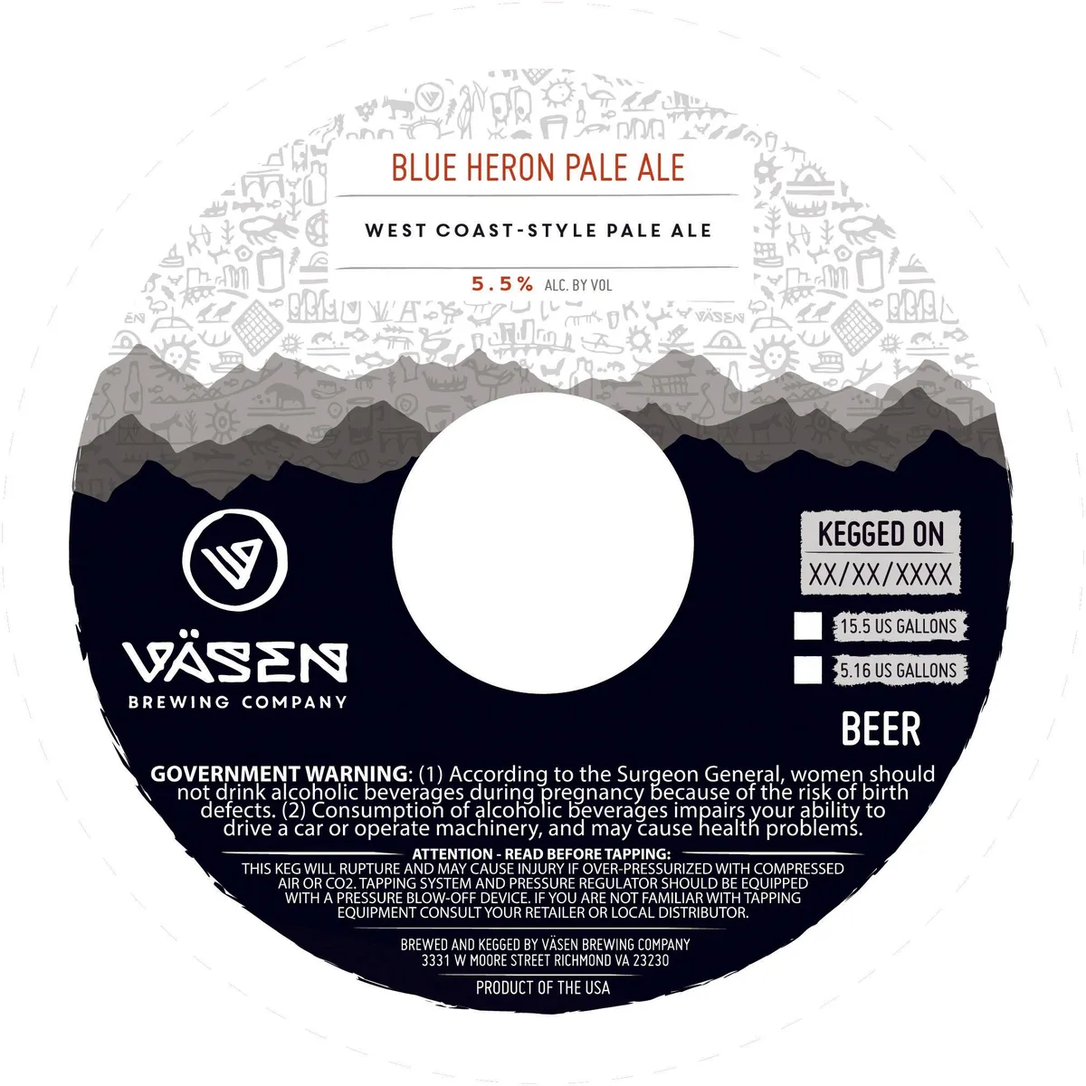 Blue Heron Pale Ale — full label as filed with TTB