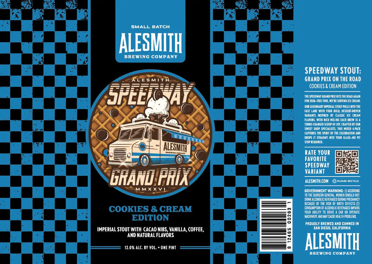 Speedway Stout: Grand Prix on the Road Cookies & Cream Edition — full label as filed with TTB