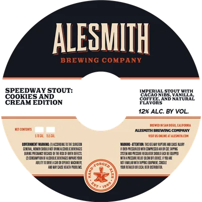 Speedway Stout: Cookies and Cream Edition label