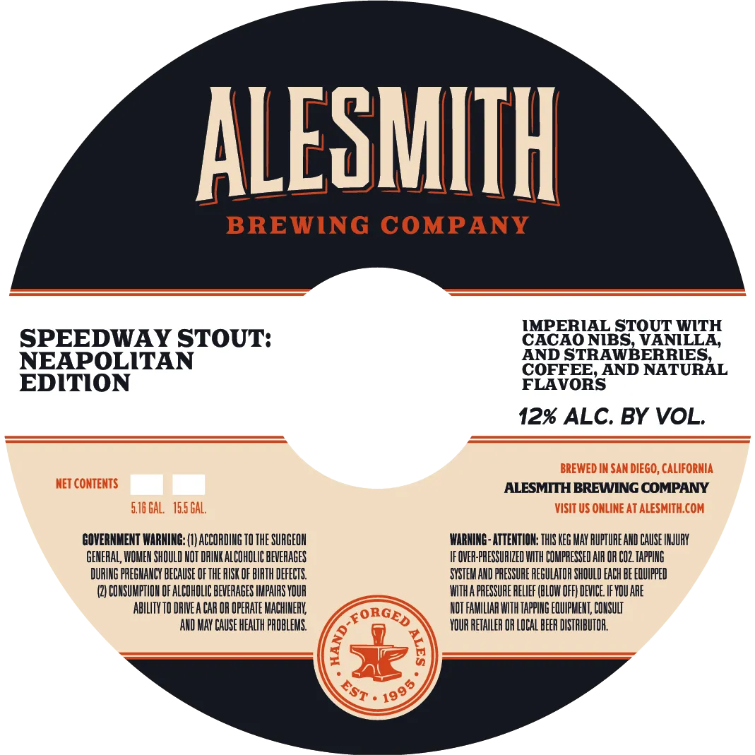 Speedway Stout: Neapolitan Edition — full label as filed with TTB