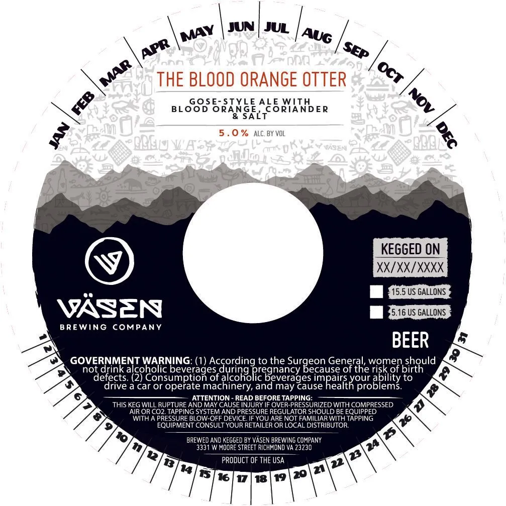 The Blood Orange Otter — full label as filed with TTB